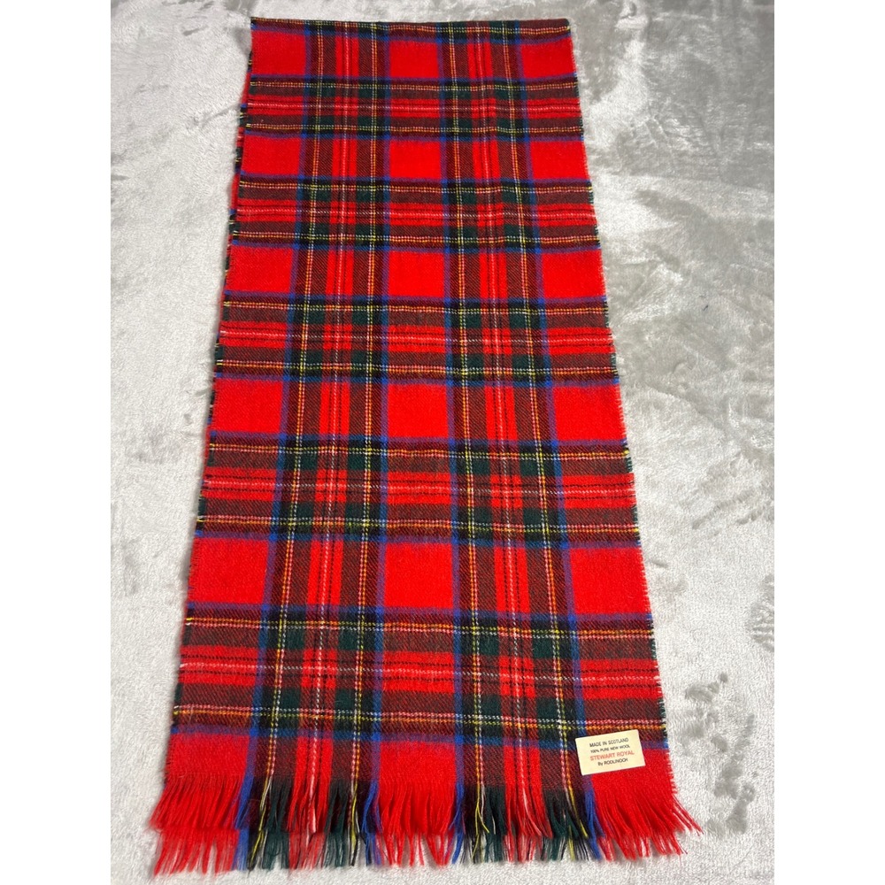 Stewart Royal by Rodlinoch Red Tartan Plaid 100% Pure New Wool Scarf Scotland - Picture 1 of 7